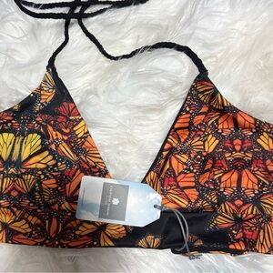 NWT Butterfly Bikini top Bikini Village size XS Festival Bright colours